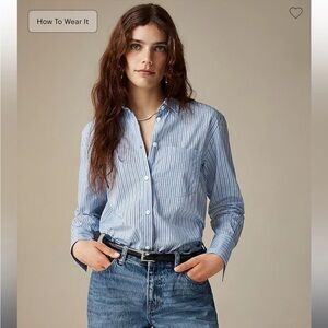 J Crew Garçon shirt in Blue striped cotton poplin Size 4P